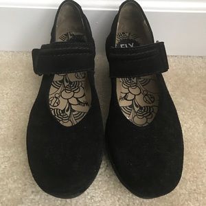 Fly London Mary Janes Black Suede